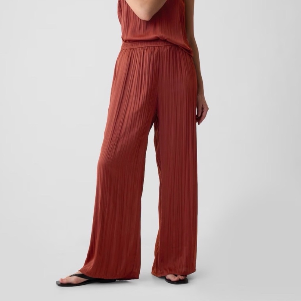 GAP Crinkle Texture Satin Pants | Size Large | - Picture 2 of 7